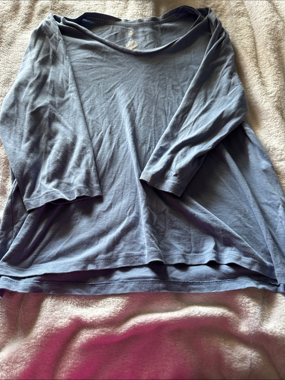 St. John's Bay Slate Blue Long Sleeve Scoop Neck Top